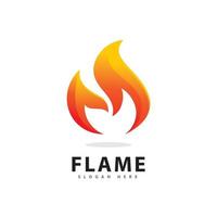 símbolo de logotipo de llama de fuego abstracto con color degradado vector