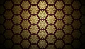 Damask Style Thai Art Pattern Background Hexagon Shape vector