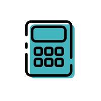 Cute Turquoise Calculator Icon Flat Design For App Label Vector Illustration