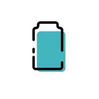 Cute Turquoise Battery Charge Icon Flat Design For App Label Vector Illustration