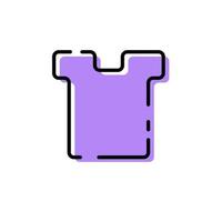 Cute Purple Shirt Theme Icon Flat Design For App Label Vector Illustration