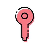 Cute Red GPS Map Location Icon Cartoonist Flat Design For App Label Vector Illustration