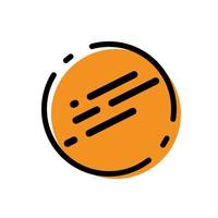 Cute Orange Planet Icon Flat Design For App Label Vector Illustration