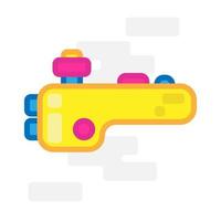 lindo cuadrado amarillo una mano joystick gamepad diseño plano dibujos animados para camisa, póster, tarjeta de regalo, portada o logotipo vector