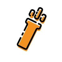 Cute Orange Flash or Flashlight Icon Flat Design For App Label Vector Illustration