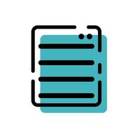 Cute Turquoise Document Paper Note Icon Flat Design For App Label Vector Illustration