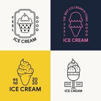 collection of ice cream logo template vector