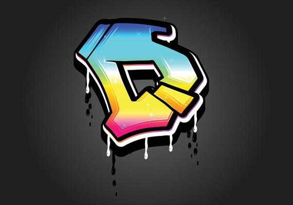 D letter 3D Graffiti Dripping  alphabet font vector