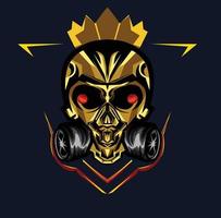 crown skull head esport illustration vector