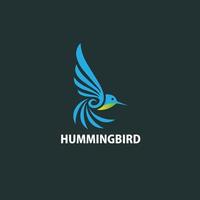 Humming bird logo design flat simple and modern vector