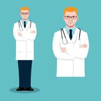 Doctor male vector flat illustration