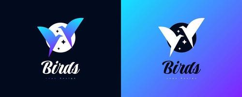 diseño de logo de pájaro colorido. elegante ilustración de logotipo de pájaro