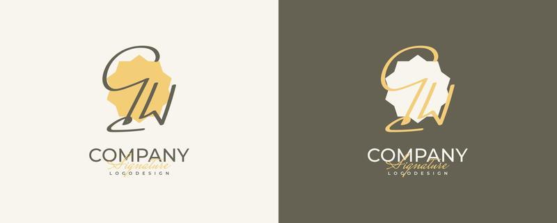 Initial G and W Logo Design in Elegant and Minimalist Handwriting Style. GW Signature Logo or Symbol for Wedding, Fashion, Jewelry, Boutique, and Business Identity