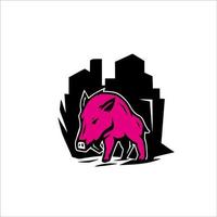 diseño de ilustración de cerdo impreso para su camiseta, logotipo, personaje e identidad vector