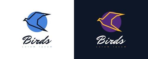 diseño de logotipo de pájaro abstracto y minimalista con estilo de línea. logotipo de pájaro para identidad empresarial vector