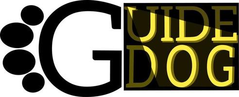ilustración vectorial de perros guía para el logotipo de huellas ciegas vector
