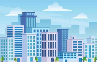 City Scape Flat Design Background vector