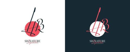 Initial H and B Logo Design in Elegant and Minimalist Handwriting Style. HB Signature Logo Design vector