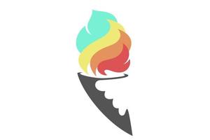 Colorful flame with icon on white background isolated vector
