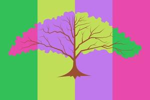Rainbow tree concept illustration, creative with natural colors vector
