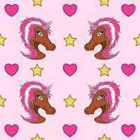 fondo rosa unicornio, diseño de tela de patrón animal, textura de línea vector