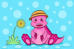 Pink cartoon dinosaur pattern texture background illustration