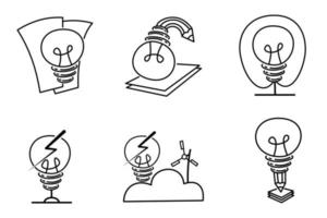 Vector illustration glyph icon with a creative idea made by a light bulb