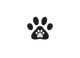 vector black dog footprints with black dog letterin