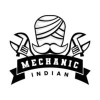 india mechanic  logo design template vector