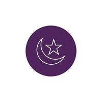 Crescent and Star Line Icon Vector. Islamic Symbol Logo vector