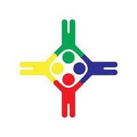 vector de icono colorido de diversidad de personas en forma de círculo