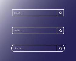 Search Bar Icon Vector in Line Style. Browser Element Illustration