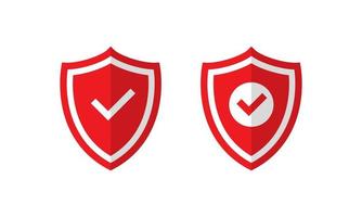 Shield with Check Mark Icon Vector in Flat Style