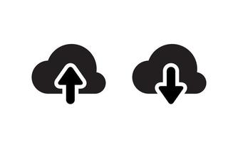 vector de icono de carga y descarga en la nube en estilo moderno