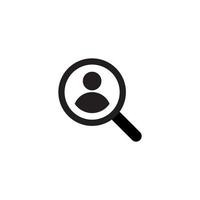 Find People Icon Vector. Magnifying Glass with Avatar Symbol vector