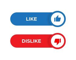 Like and Dislike Icon Vector in Bar Button