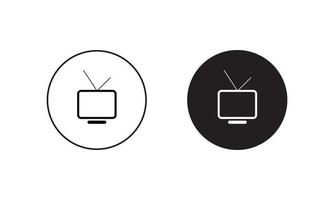 TV, Television Icon Vector in Circle Shape