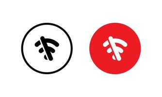 Wifi Off Button Icon in Circle Button vector