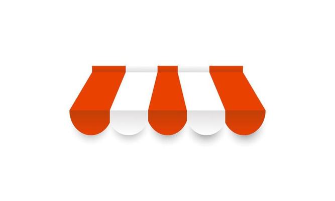 3d shop canopy vector orange store cafe