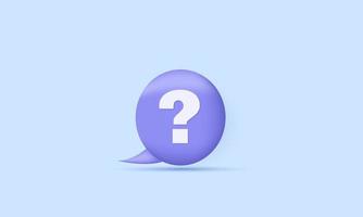 3d speech bubble question mark faq support vector