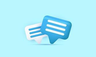 3d rendering chat bubble talk icons design on blue background vector