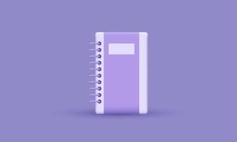 3d rendering violet empty design icon notepad on pastel background vector