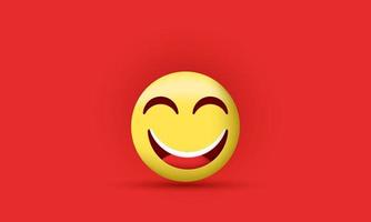 3d realistic cute smiling emoticon wearing isolated on vector