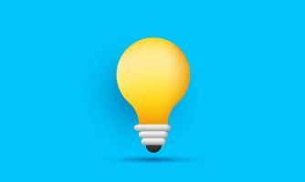 3d ball light bulb isolated on blue background vector