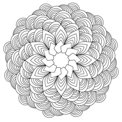 Mandala with many spiral curls and flowing lines, zen coloring book page  vector illustration 13894689 Vector Art at Vecteezy