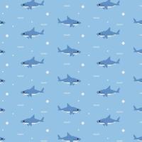 cute shark pattern background vector