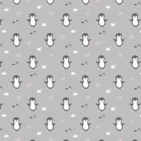 pattern with cute penguin vector