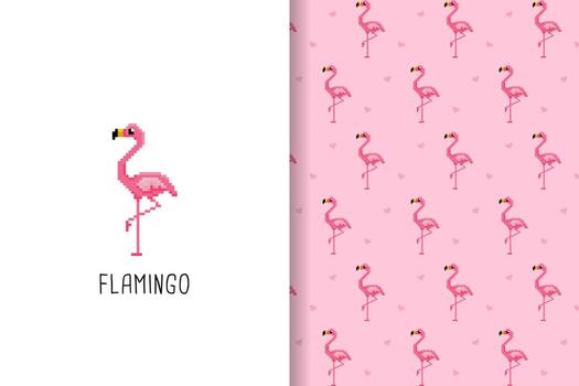 flamingo pattern with pink background vector