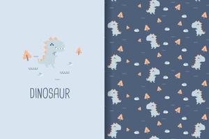 cute dinosaur pattern vector