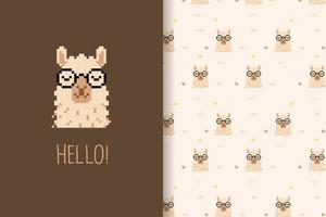 cute llama pattern vector